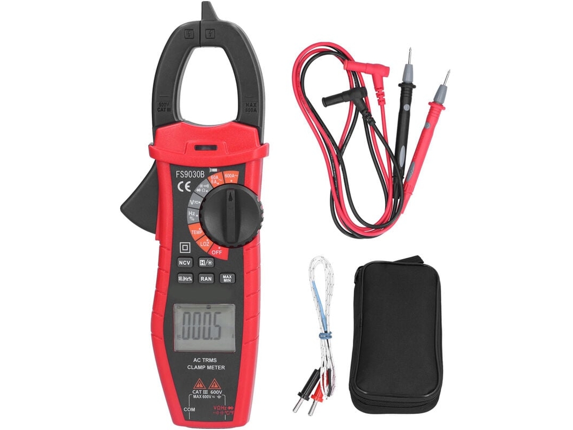 Lurelia Alicate Amperímetro, Fs9030b, 600 A, 600 V, 60 A, Alcance Automático, Anti-sobrecarga, Capacitância, Temperatura