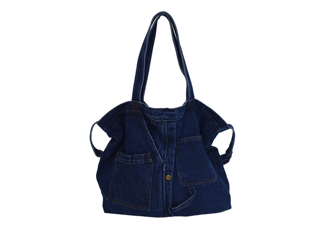 Bolsa Feminina AQUAFORGE, Retrô, Jeans, Tote Casual