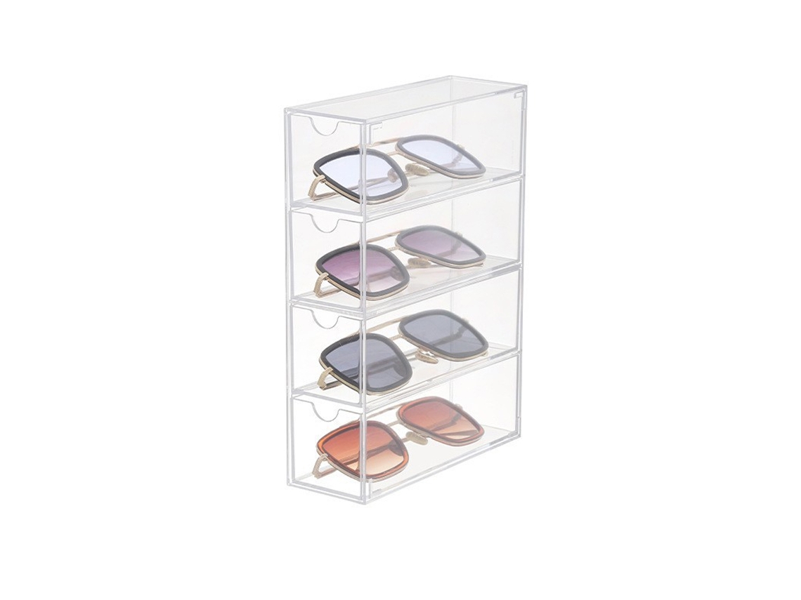 Organizador de Óculos Elegante e Transparente com 4 Gavetas AQUAFORGE