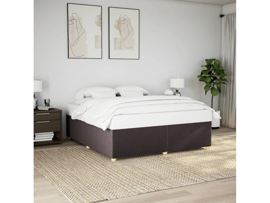 Vidaxl Estrutura De Cama Sem Colchão 180x200 Cm Tecido Castanho-escuro