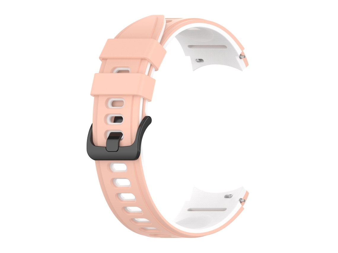 Bracelete Silicone para Samsung Galaxy Watch 4 Classic Duas Cores Rosa Branco XIAOMOYU (42mm/46mm)