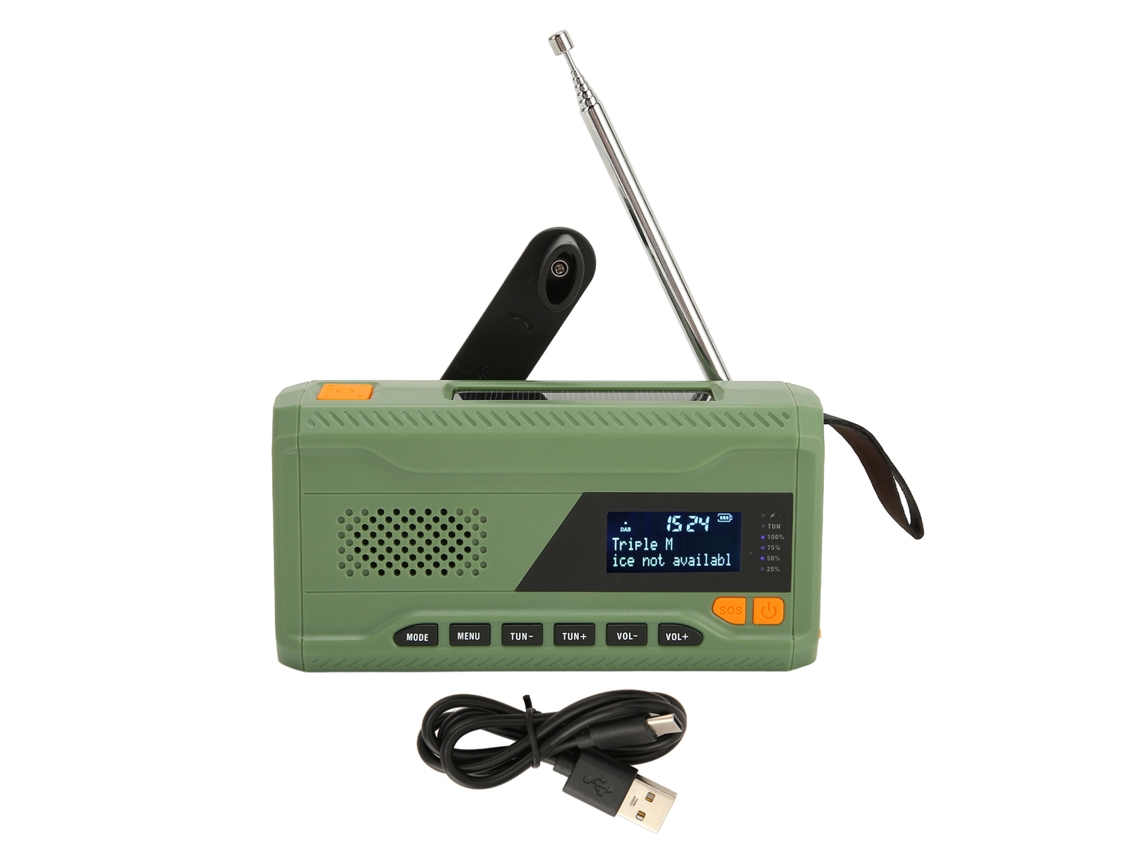 Rádio de Emergência LAXISCREED com Manivela Solar Bluetooth
