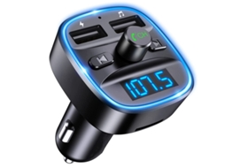 Transmissor Fm Bluetooth Para Carro, Carregador De Carro Universal Com Carregamento Usb Duplo, Chamadas Viva-voz, Reprodutor De Música Compa