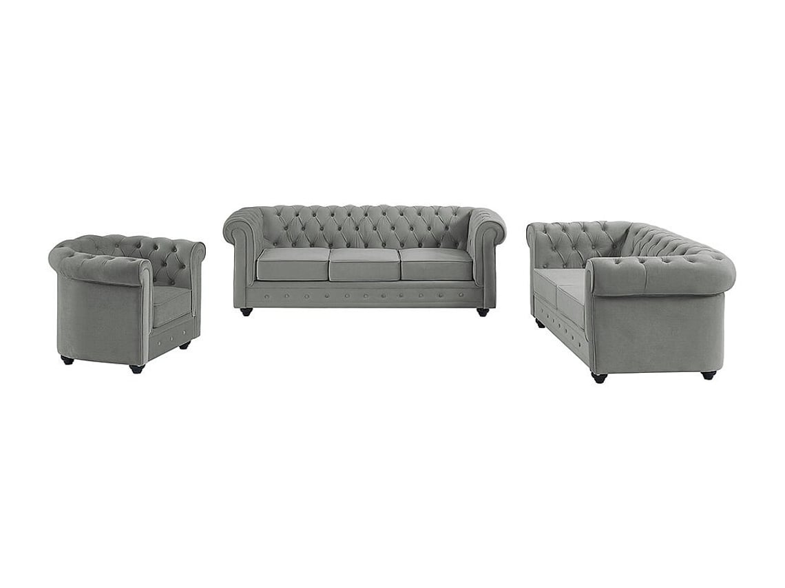 Conjunto Sofá E Poltrona Chesterfield