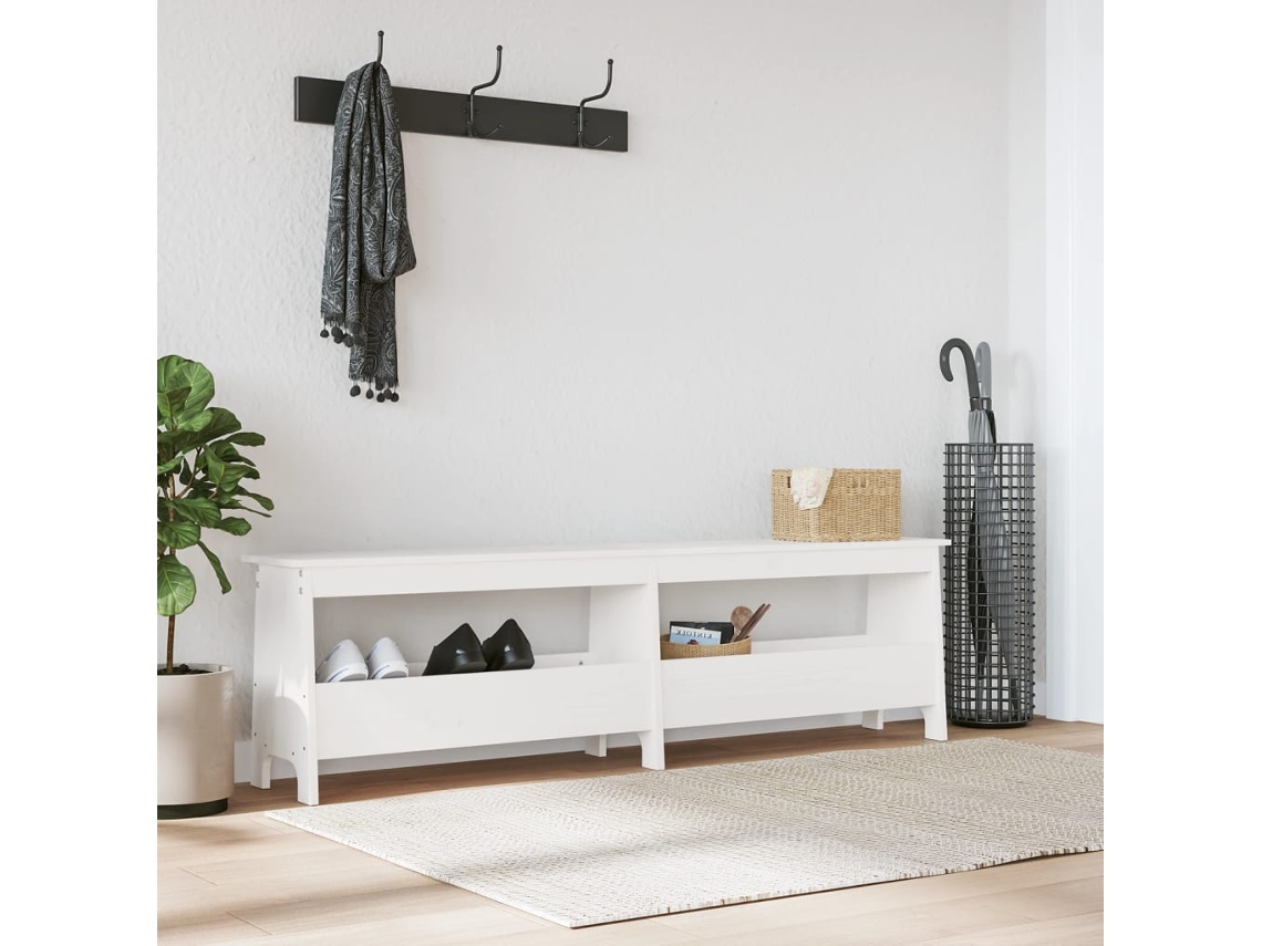 Vidaxl Banco De Corredor 160x28x45 Cm Madeira De Pinho Maciça Branco