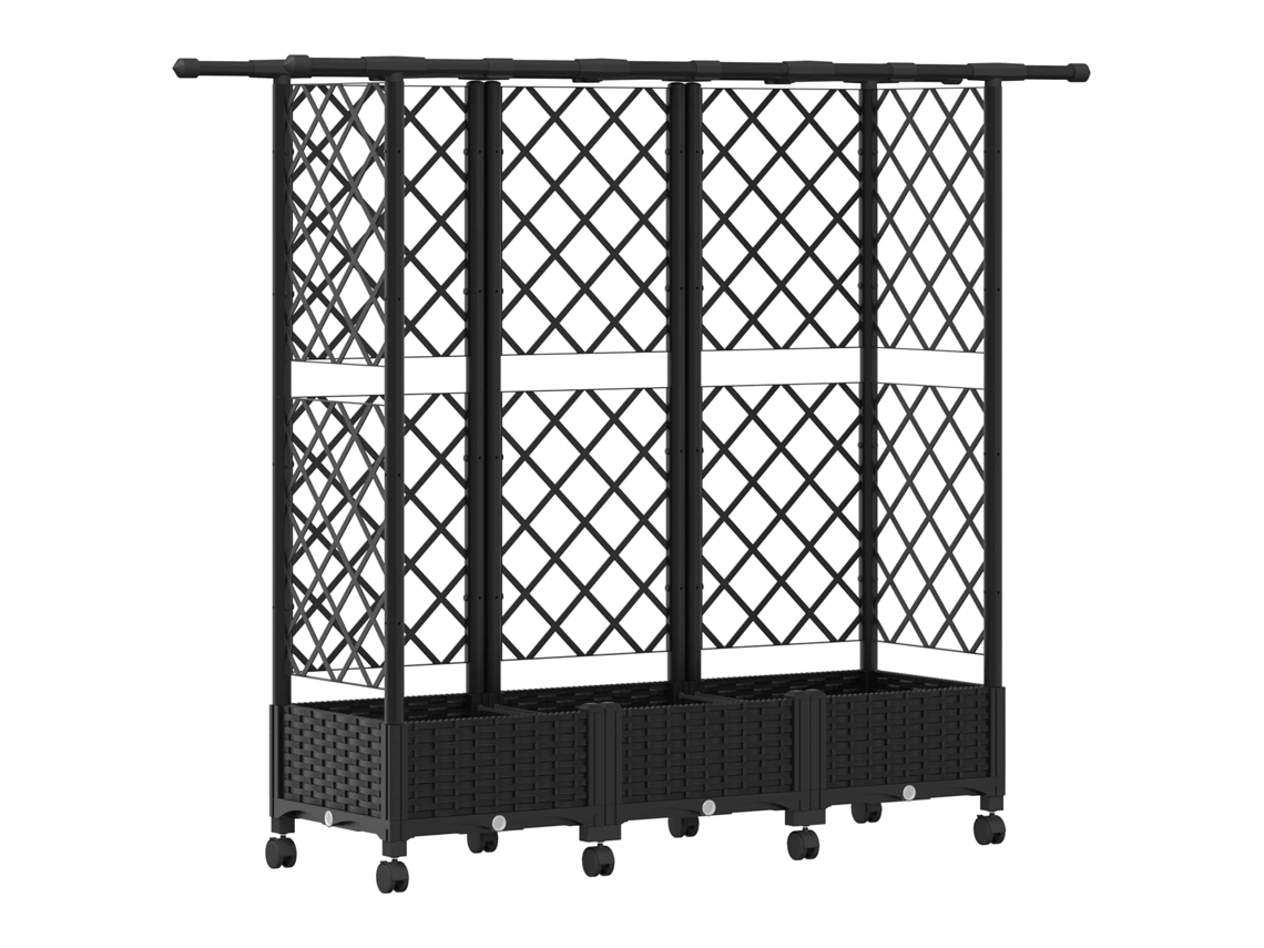 Conjunto 1 Canteiro De Jardim Elevado Vidaxl Preto Polipropileno (164 X 40 X 127 Cm)