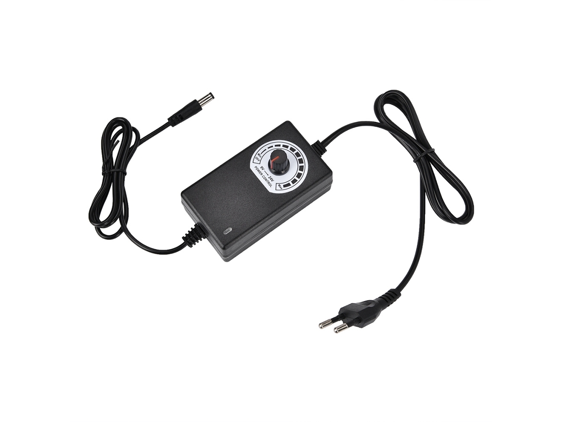 Adaptador De Energia Ajustável 9v-24v 1a Controle De Velocidade Motor Com Tensão Regulável