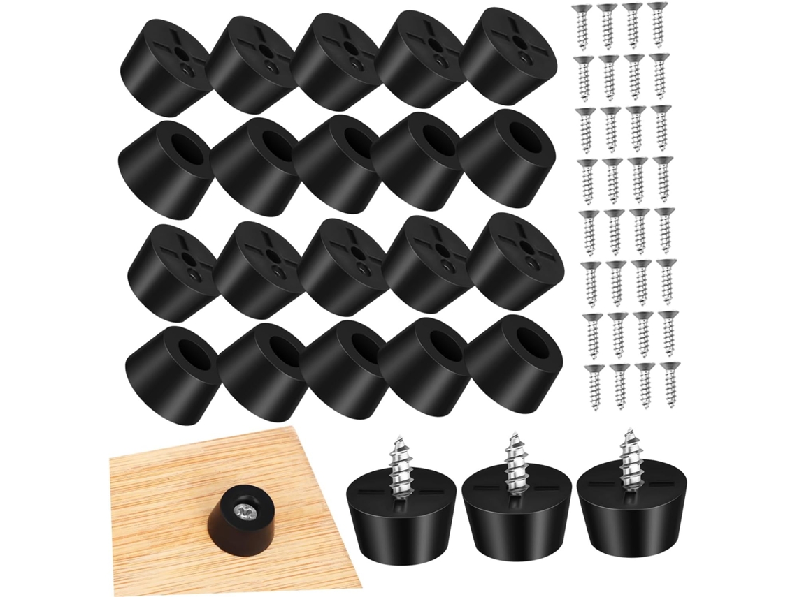 Protetores De Pés Para Máquinas Corte E Móveis, Antiderrapantes Em Pvc Preto, Fácil Instalação, 120-conjuntos Para