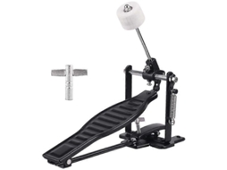 Pedal De Bateria Infantil Em Liga Alumínio Preto Com Suporte, Baquetas E Chave Afinação Aquaforge (fmy)