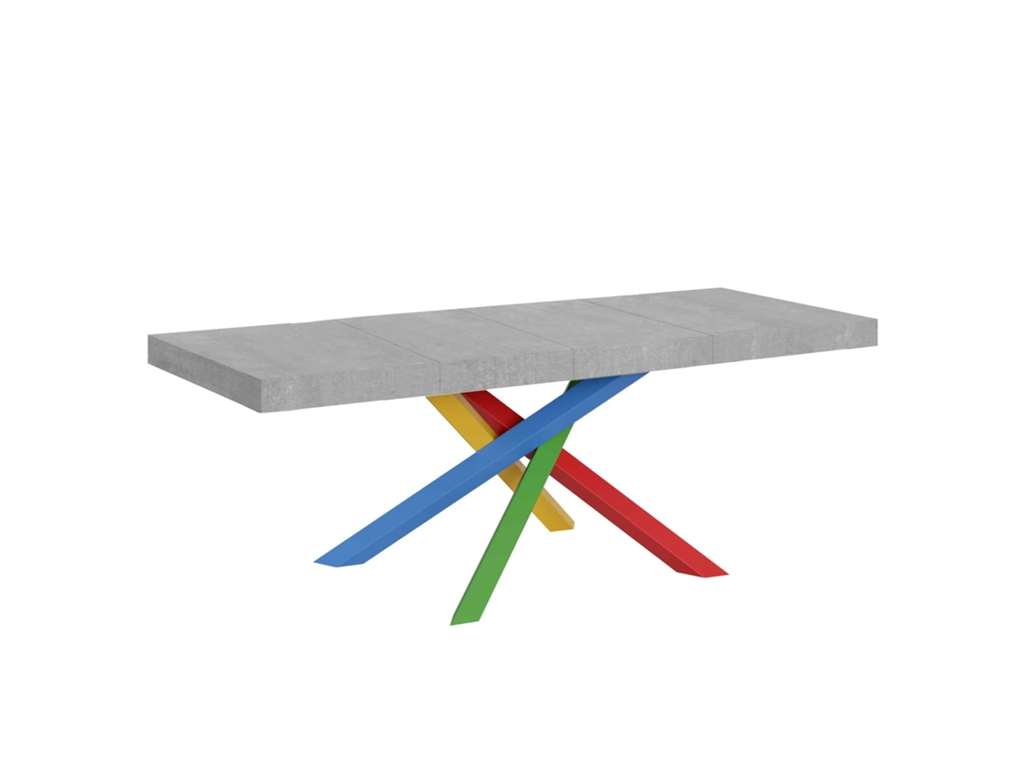 Mesa de Jantar Extensível 90X160/264 Cm Volantis Premium Cimento Quadro 4/B ITAMOBY