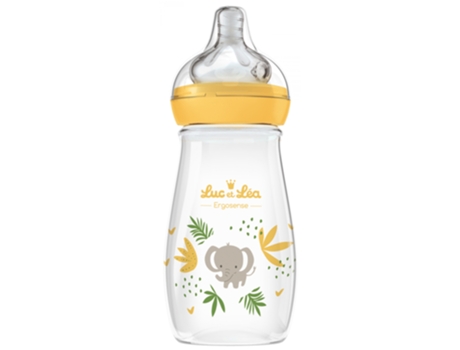 Mamadeira Anticólica Ergosense 270 Ml Fluxo Médio 2 Meses e Mais Cor: Amarelo LUC ET LÉA