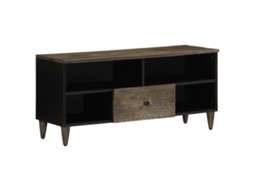Vidaxl Móvel De Tv 100x33x46 Cm Madeira De Mangueira Maciça Preto