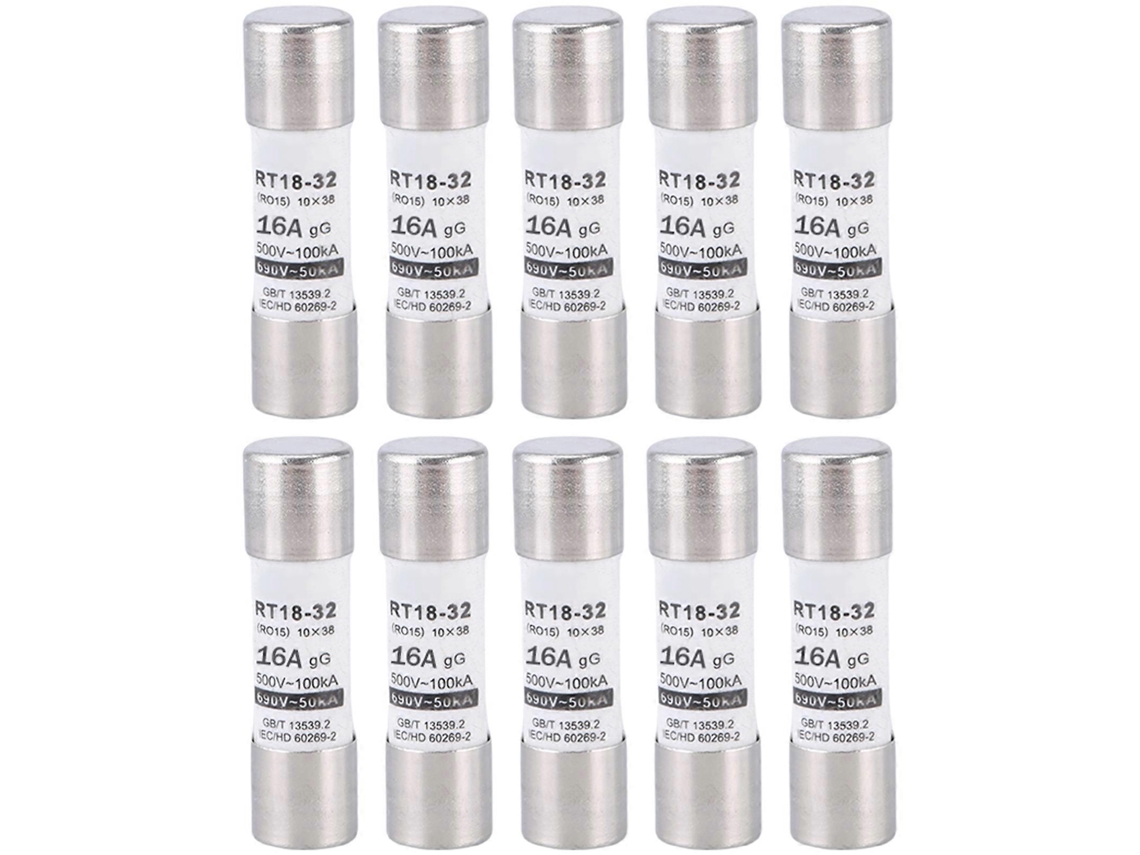 Pacote Com 10 Fusíveis Neozed De Metal Cerâmico, Proteção Básica Contra Sobrecarga, Segurança Elétrica Local Comercial Slowmoose (16a)