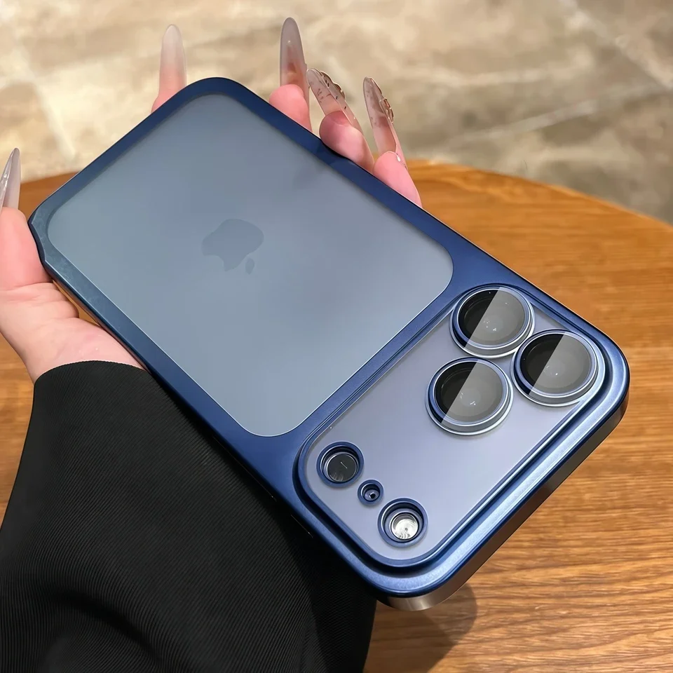 Capa Oficial Ultrafina Para Iphone 17 Pro Max (azul Escuro), Com Acabamento Fosco E Proteção Contra Impactos.