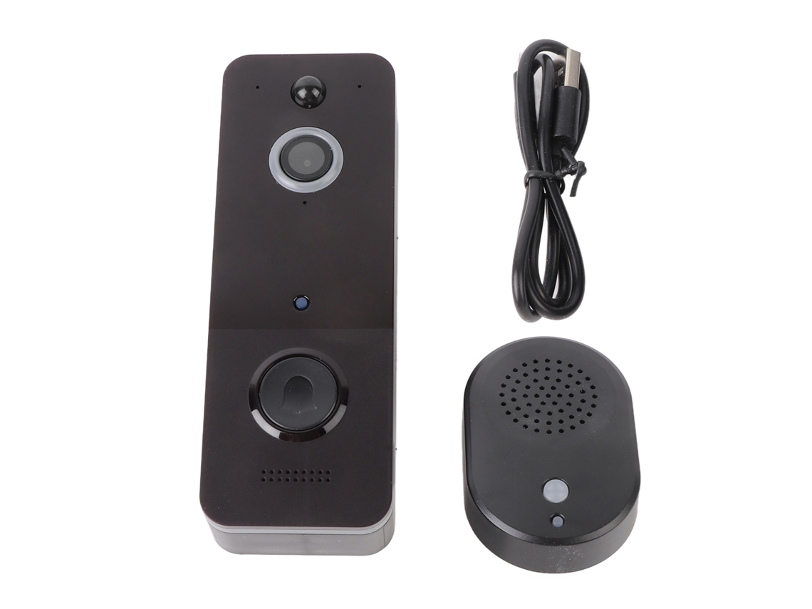 Câmera De Campainha Sem Fio Wifi Com Campainha Interna Ip65 Resistente À Água 1080hd Vídeo Voz Bidirecional Detecção De Movimento