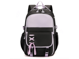 Mochila De Tecido Oxford Para Computador De Grande Capacidade, Preta