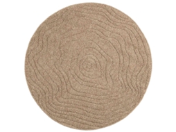 Vidaxl Tapetes De Área Moiré Redondo Agira Natural Ø 160 Cm Poliéster