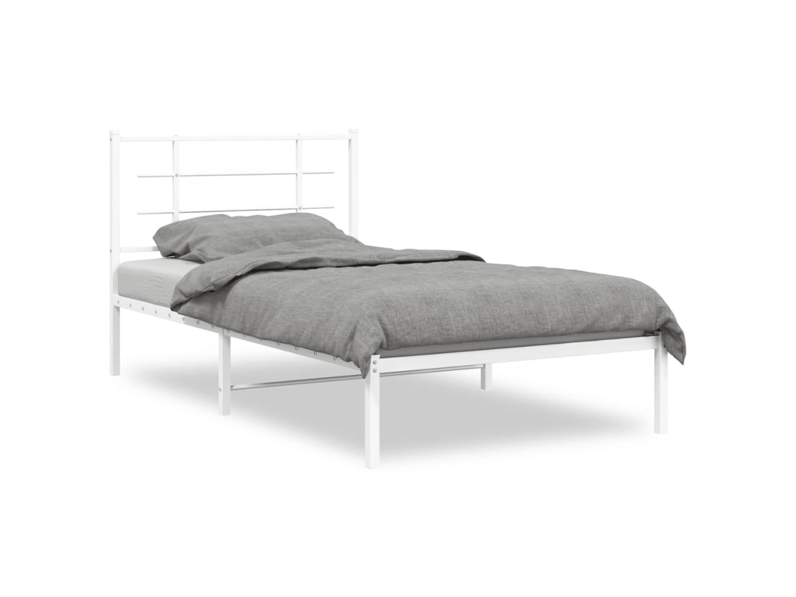 Bed Frame, Bed Frames Vidaxl Branco Aço (100 X 190 Cm)