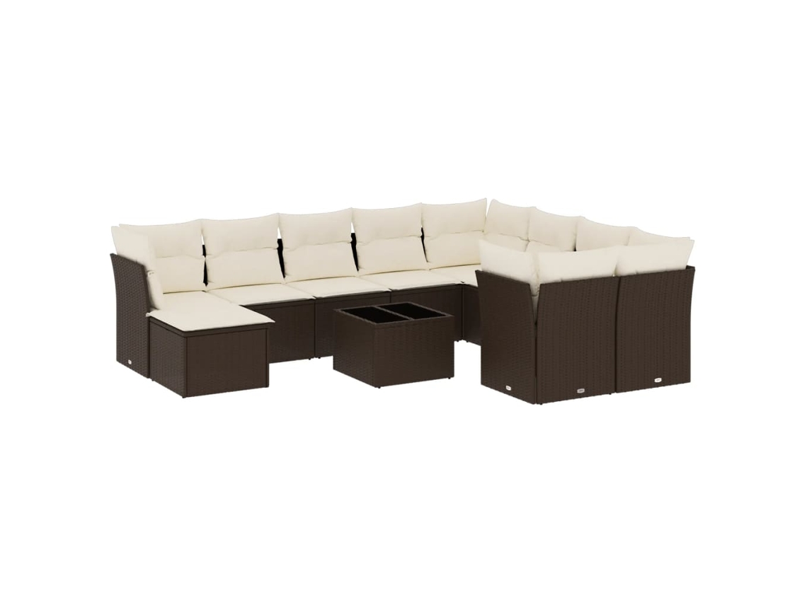 Garden Sofa Set, Garden Sofa Sets Vidaxl Marrom Rattan / Vime (n/a)
