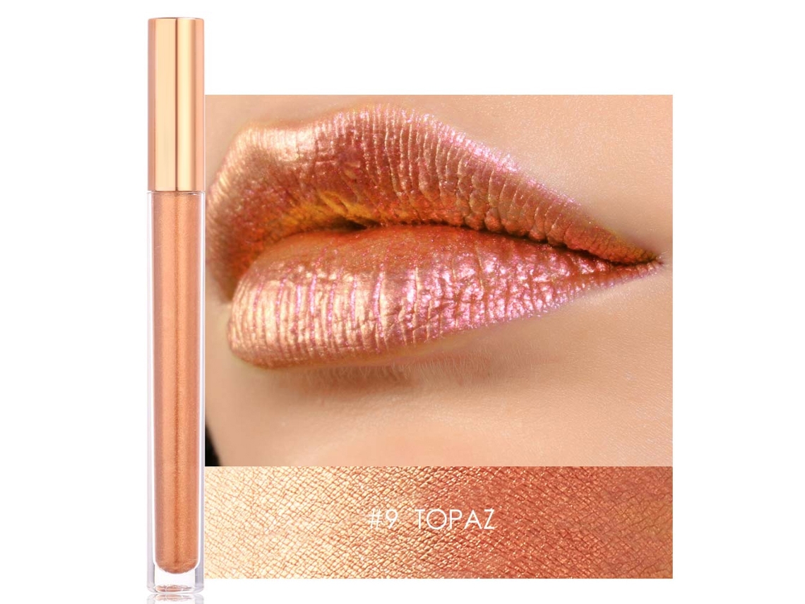 Labial Líquido Metálico Fuerte Focallure Brillo Glitter Metal Resistente Al Agua Mate 9