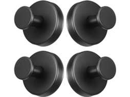 Conjunto De 4 Ganchos Parede Com Ventosa Em Aço Inoxidável Para