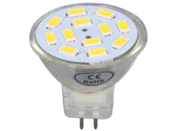 Lâmpada LED MR11 4W 400lm 12 LEDs base dupla 12V branco quente spot light paisagem | S/MARCA