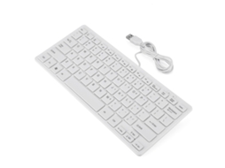 Aetheria teclado Ultra Fino Mini com Fio Usb 78 Teclas para Desktop Laptop Pc (branco)