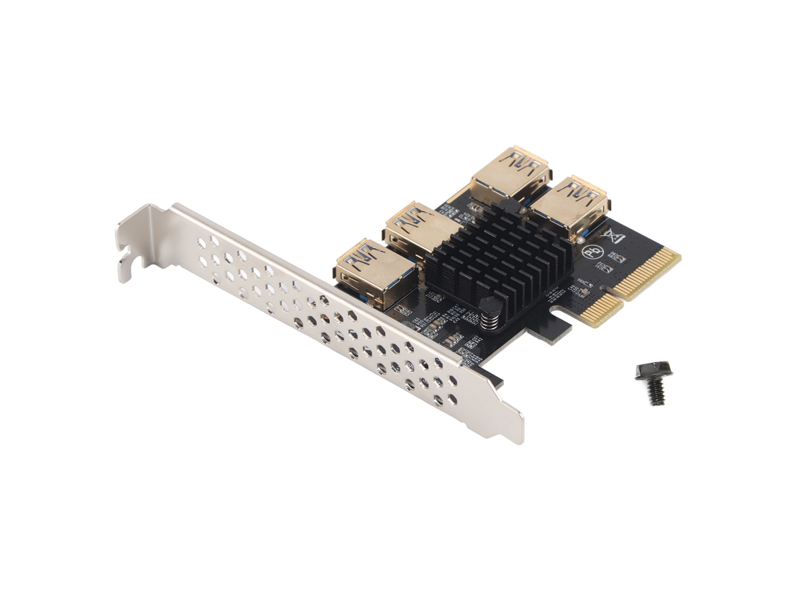 Placa Riser Pci‑e 1 Para 4 Adaptador De Slot Pci Express 16x Splitter De Mineração De Gpu Usb 3.0
