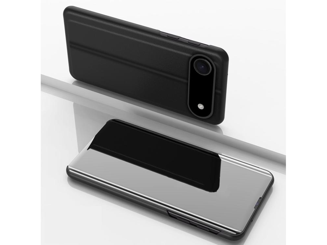 Capa De Couro Para Iphone 17 Air Com Suporte - Acabamento Espelhado E Aba Horizontal.