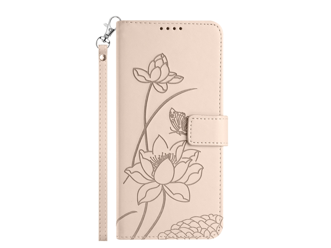 Capa-carteira Para Honor 600 Smart Com Motivo De Lótus Oriental E Alça De Pulso