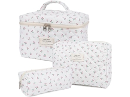 Bolsa Maquilhagem Bolsa Maquilhagem Acolchoada Grande Floral para Mulheres Conjunto Bolsas Maquilhagem Algodão Bolsa DREAM5