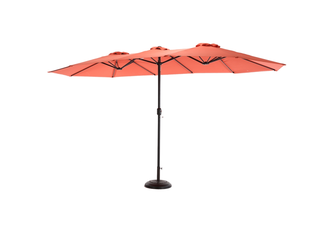 Guarda-sol Retangular Externo Dupla Face De 4,5m Com Manivela (laranja)