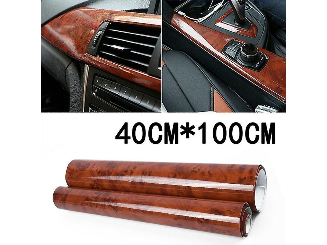2026 adesivo de Vinil para Carro com Grão de Madeira Brilhante 40x100cm Vermelho Auto Interior Exterior