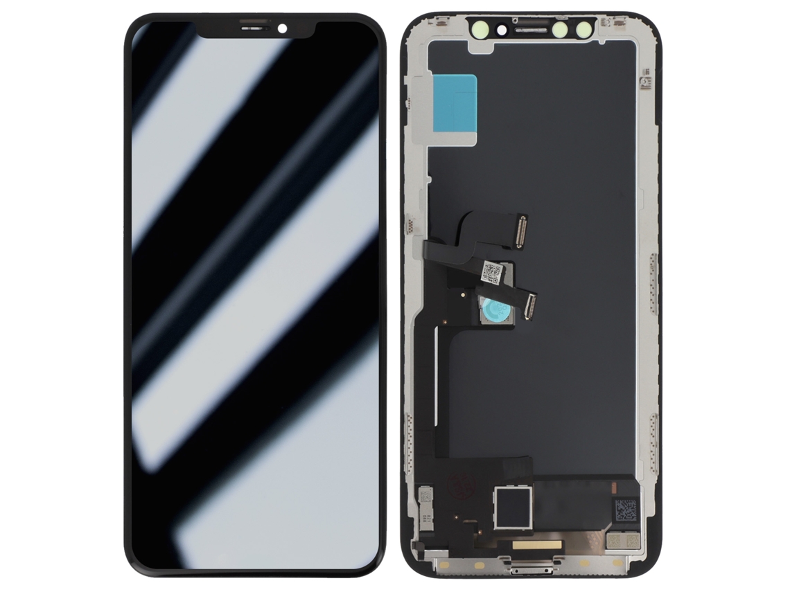 Clappio Película de vidro temperado por iPhone XS Ecrã de vidro tátil Preto