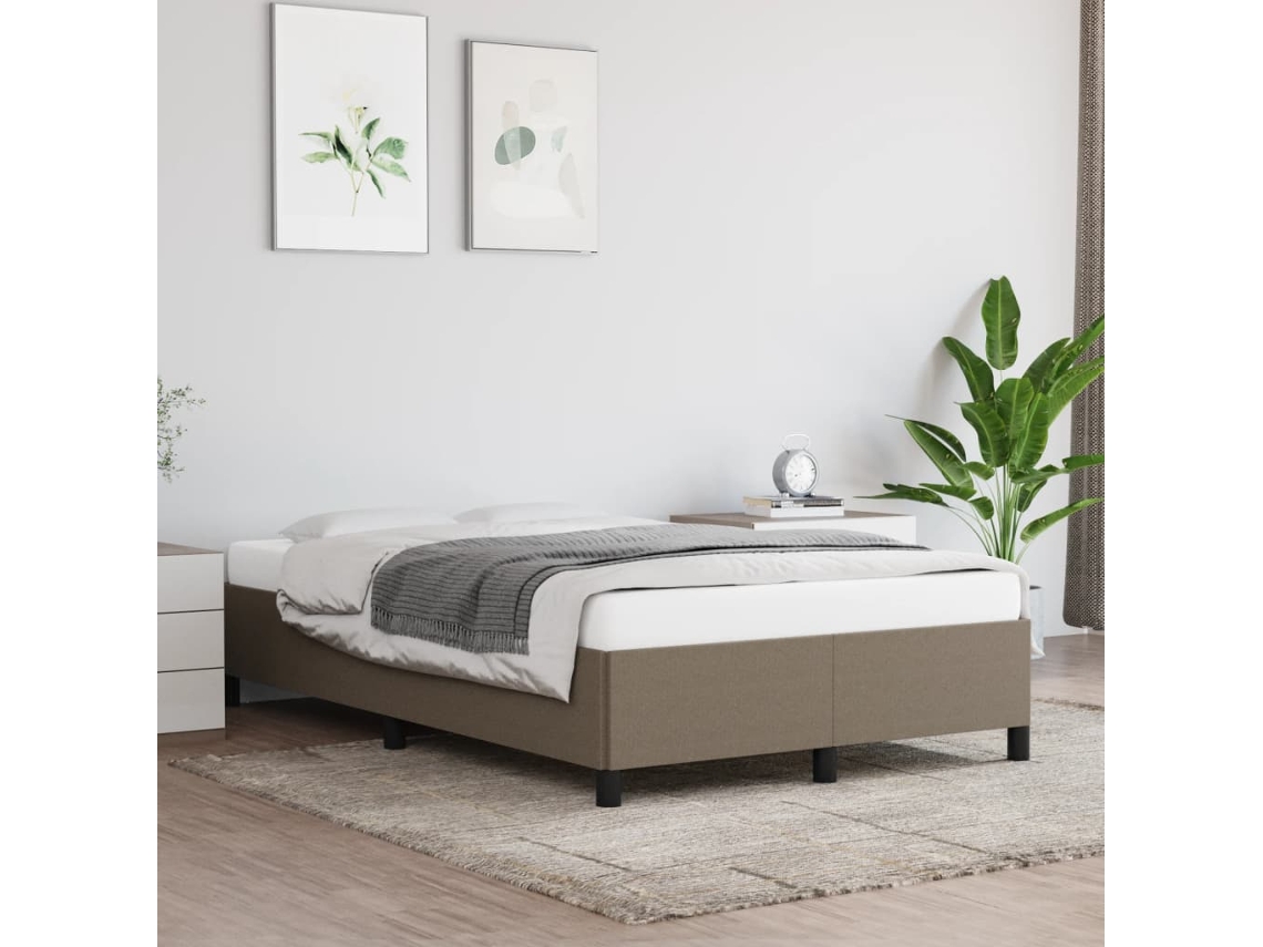Vidaxl Estrutura De Cama Sem Colchão 120x190cm Tecido Cinzento