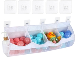 Organizador De Brinquedos De Banho Com Drenagem Rápida De Água Bolsa Compacta Com 4 Compartimentos Gokoco
