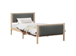 Estrutura da Cama Castanho e Cinzento Escuro 100x200 cm MAISON EXCLUSIVE