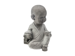 Figura Decorativa ATMOSPHERA Buda Menino Cinzento Magnésio 38,5x28,5x21,5 cm