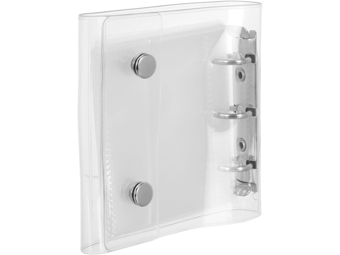 Veemoon Mini A8 Massa Transparente com 3 Anéis e Folha Duplo, 21 Folhas com Sacos Protetores para Folhas Individuais, Capa