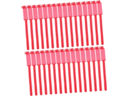 Pacote com 100 pulseiras descartáveis de PVC para identificação hospitalar, seguras e confortáveis para pacientes.
