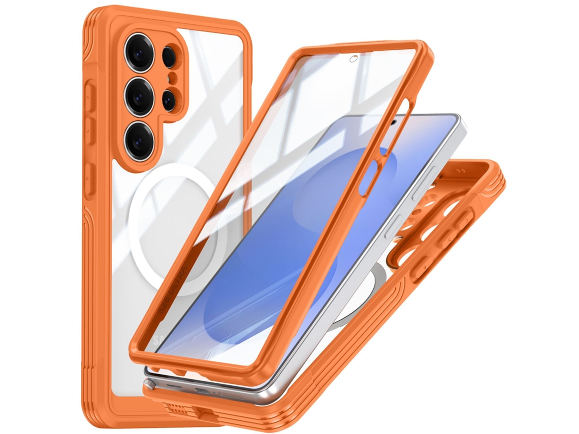 Capa Robusta Para Samsung Galaxy S26 Proteção 360, À Prova De Choque, Poeira Laranja Panoona