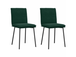 Vidaxl Cadeiras De Jantar 2 Pcs Veludo Verde-escuro
