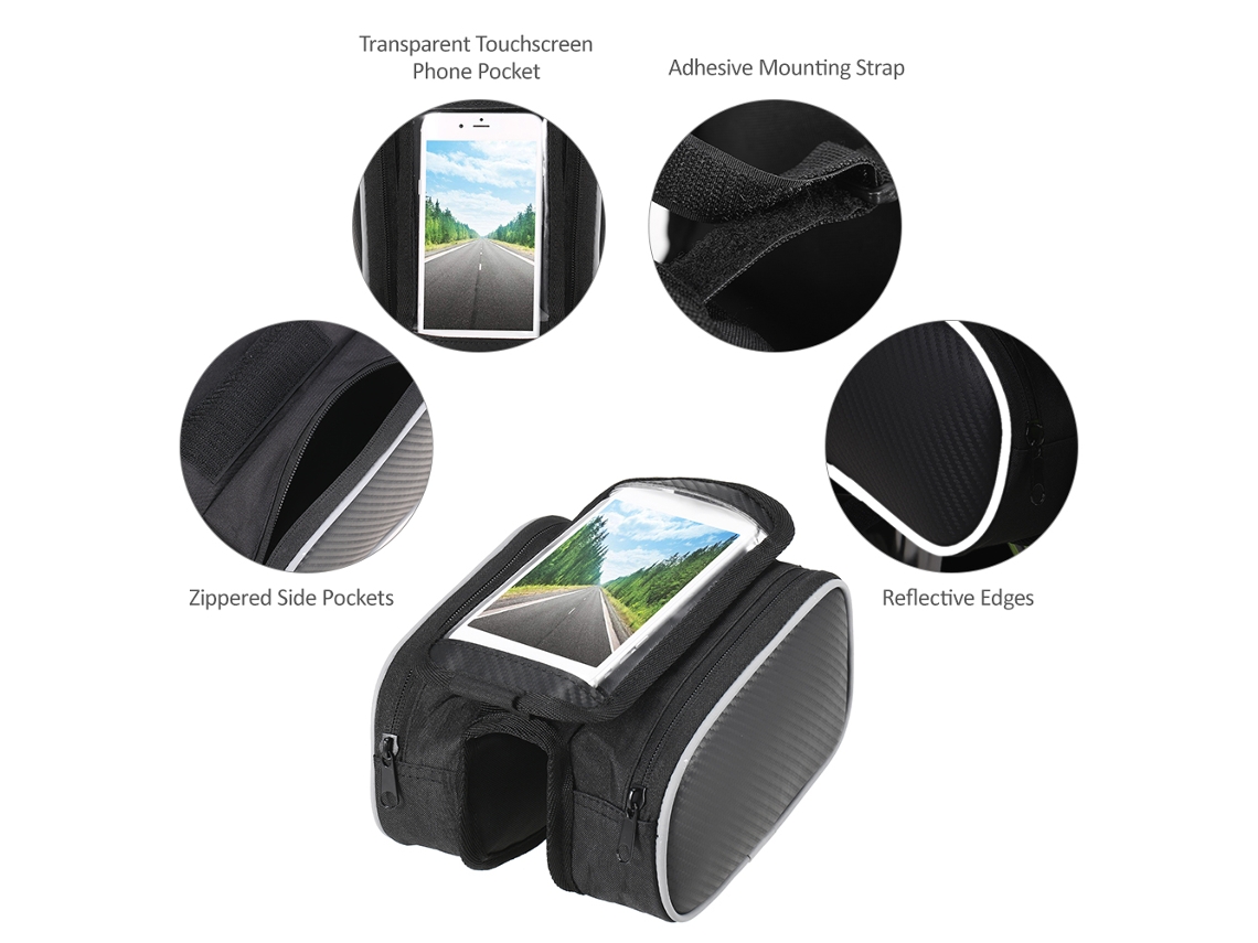 Bolsa Para Celular Na Quadro Da Bicicleta Touchscreen Impermeável Para Celulares De 5.5 Polegadas Mtb Ciclismo
