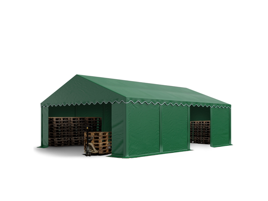 Galpão de armazenamento de ferramentas verde escuro à prova d'água de PVC 700N de 5x8 m