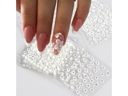 30 Adesivos Brancos para Unhas, em Formato de Estrela e com Padrões de Linhas, Decorações para Unhas, Bonitos e Fáceis de Aplicar. MDUG