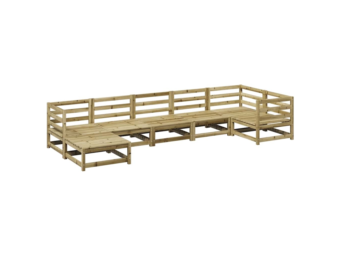 Maison Exclusive - 7 Pcs Conjunto Sofás Jardim Madeira De Pinho Impregnada