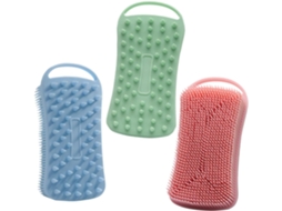 Conjunto De 3 Escovas Corporais Silicone Dupla Face, Esfoliantes E Macias, Multifuncionais E Ideais Para Viagens