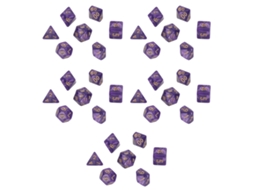 Conjunto de Dados Poliédricos Business, pérola, números dourados, roxo | S/MARCA
