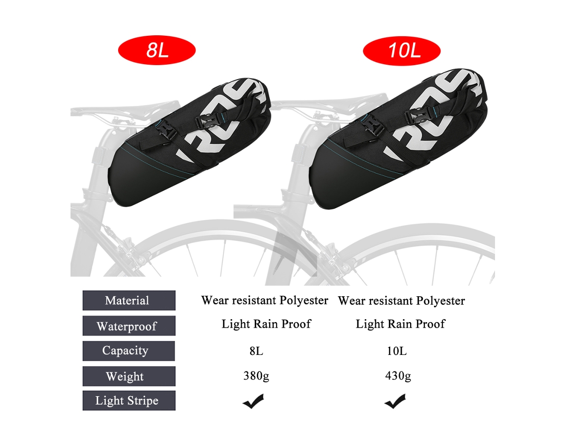 Bolsa de bicicleta impermeável Roswheel 8l/10l | S/MARCA