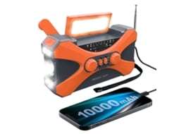 Rádio de Emergência com Células Solares, Manivela, Fm e Luz Led AQUAFORGE